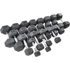 Rubber Hex Dumbbells With Chrome Handle