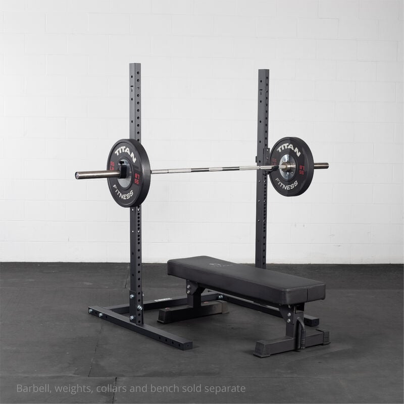 T-3 Series 2 x 3-inch 11-Gauge Steel Uprights with bench and weight bar