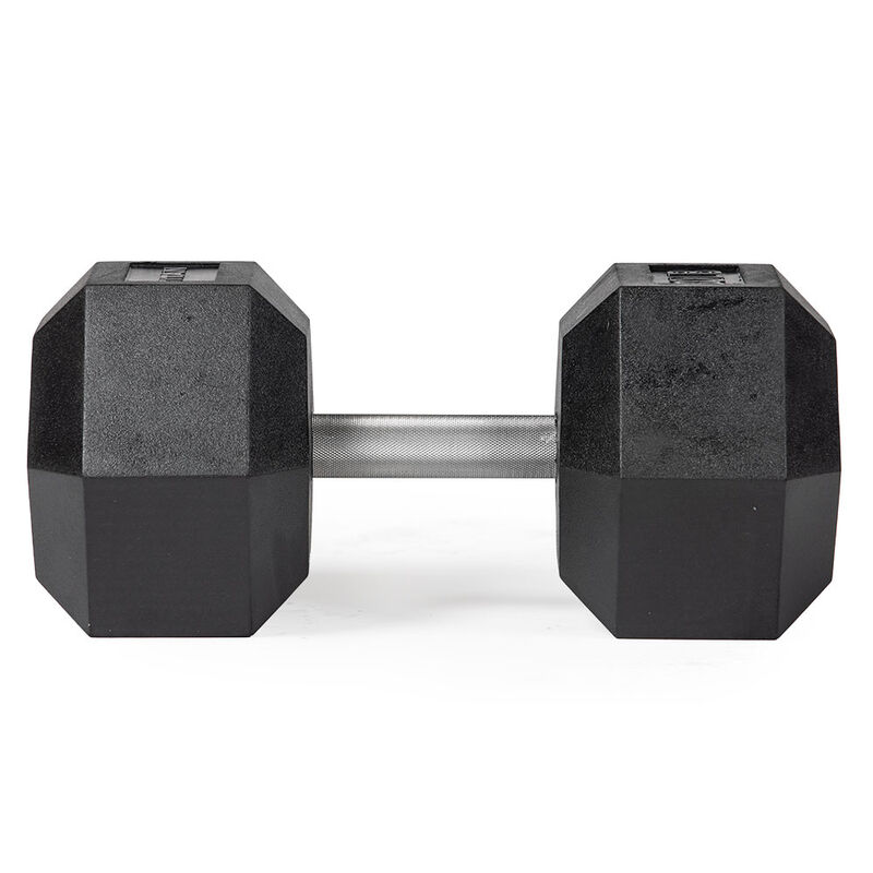 SCRATCH AND DENT - 90 LB Straight Stainless Steel Hex Dumbbell - Single - FINAL SALE