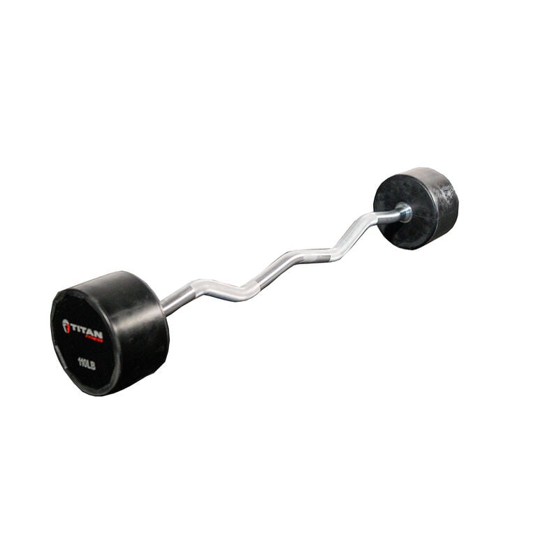 Scratch and Dent - Rubber Fixed Barbell | EZ Curl | 110 LB - FINAL SALE