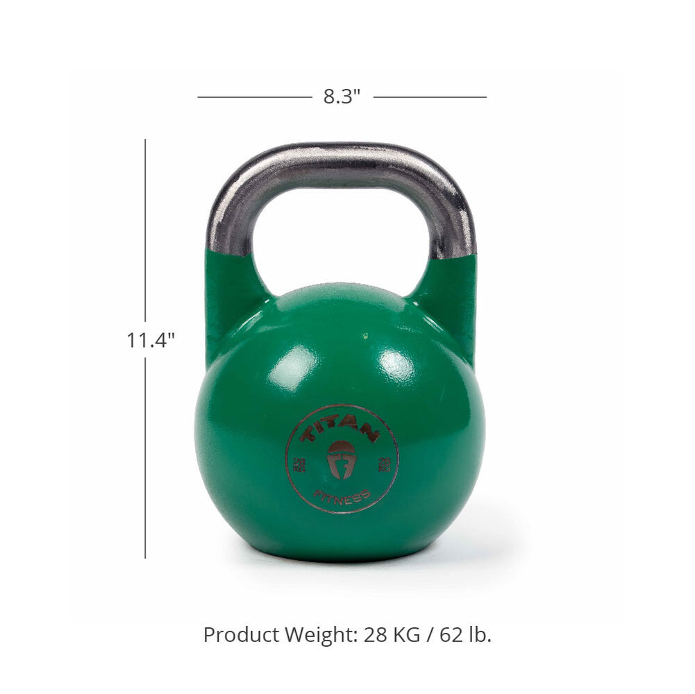 Regn indkomst Necessities 28 KG Competition Kettlebell - Single Piece Casting - KG Markings - Full  Body Workout | Titan Fitness