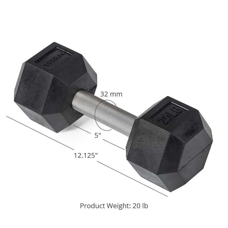 SCRATCH AND DENT - 20 LB Straight Stainless Steel Hex Dumbbells - FINAL SALE