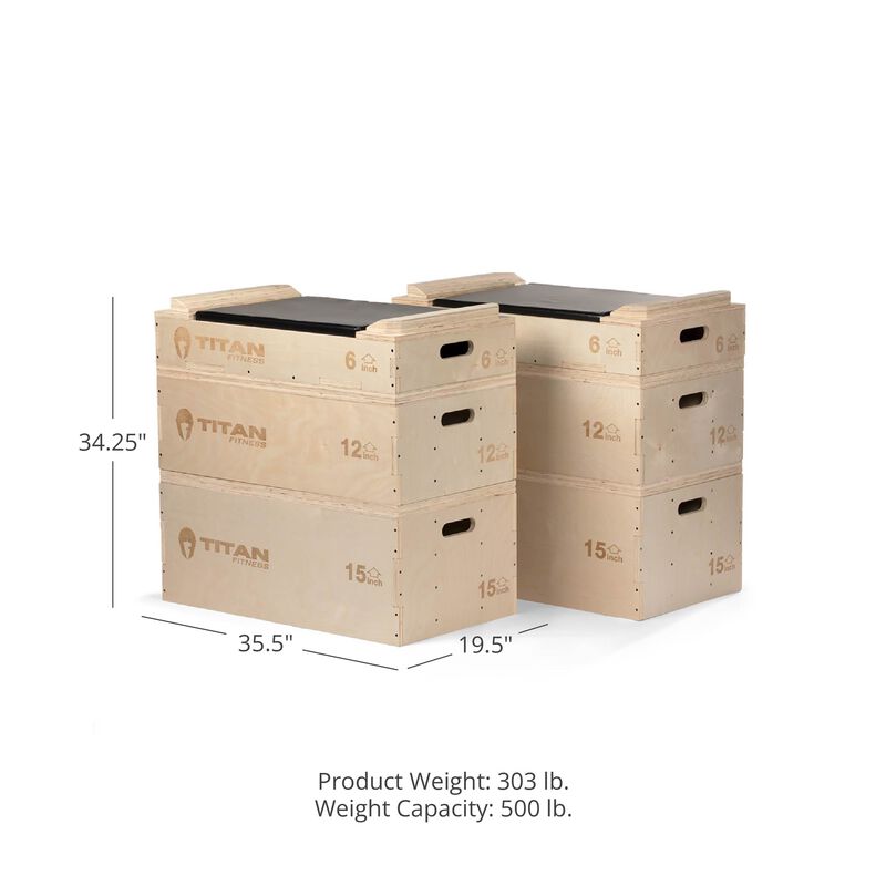 Stackable Wood Jerk Blocks with Silencer Pad