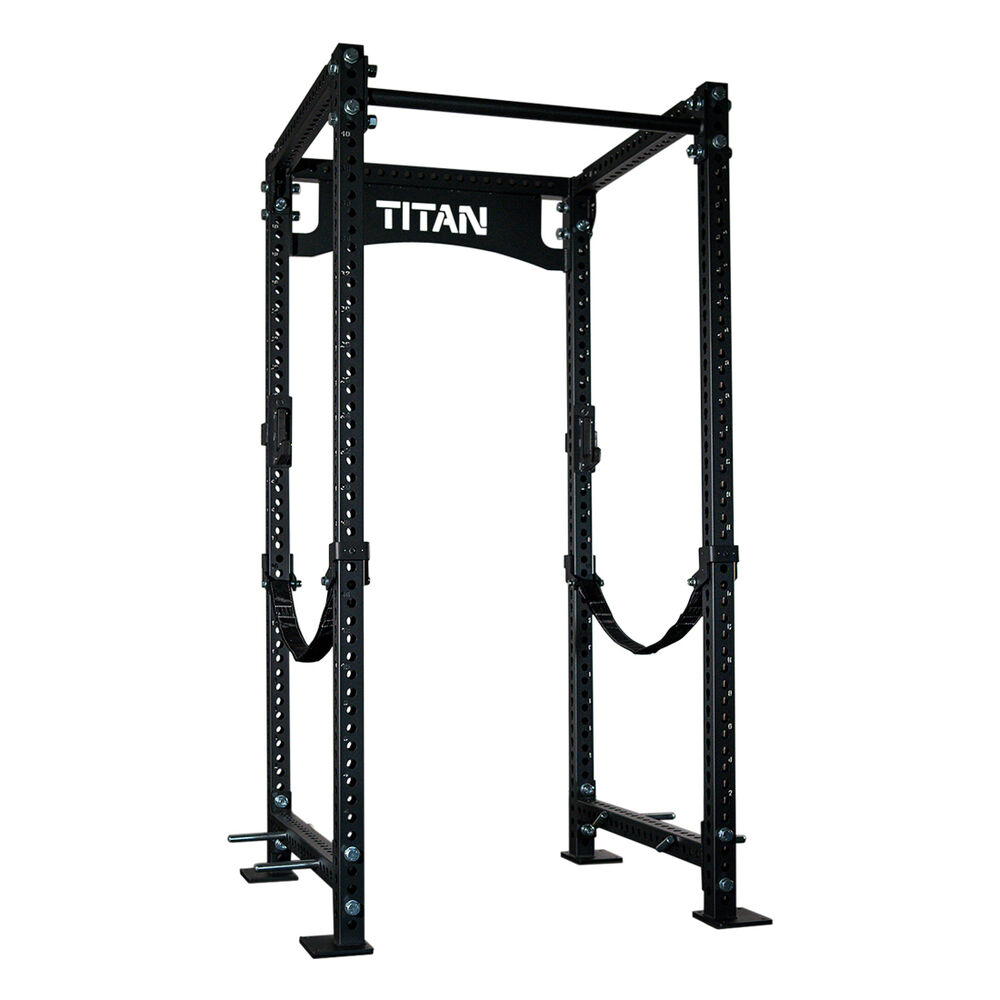 Titan Fitness T 3 4 400 Lb Capacity Short Power Rack 24 Depth Ghost White
