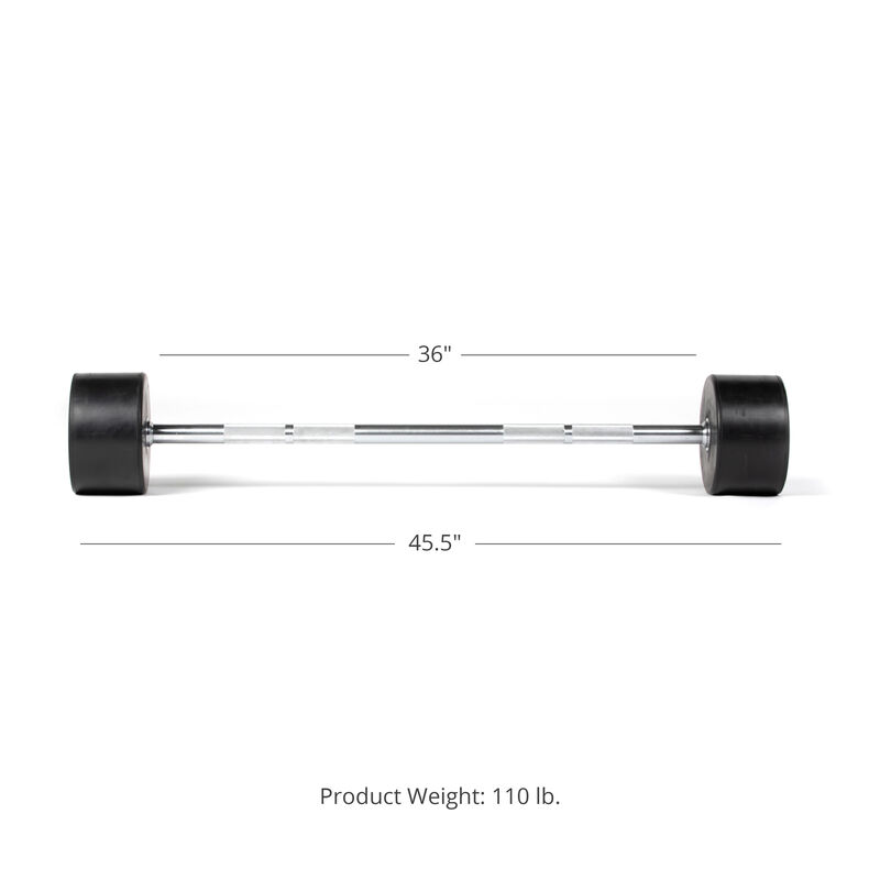 Scratch and Dent - Rubber Fixed Barbell | Straight | 110 LB - FINAL SALE