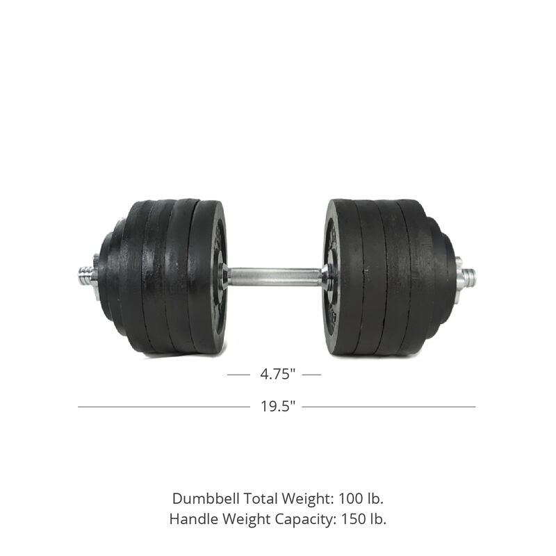 200 LB Set Adjustable Cast-Iron Dumbbells