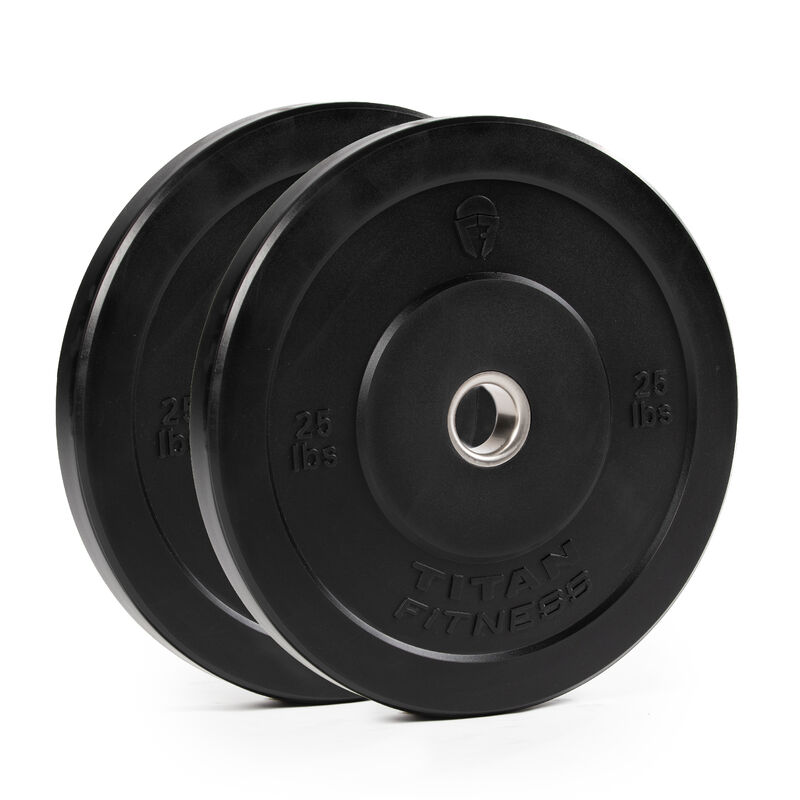 Scratch and Dent - Olympic Rubber Bumper Plates | Black | 25 LB Pair - FINAL SALE