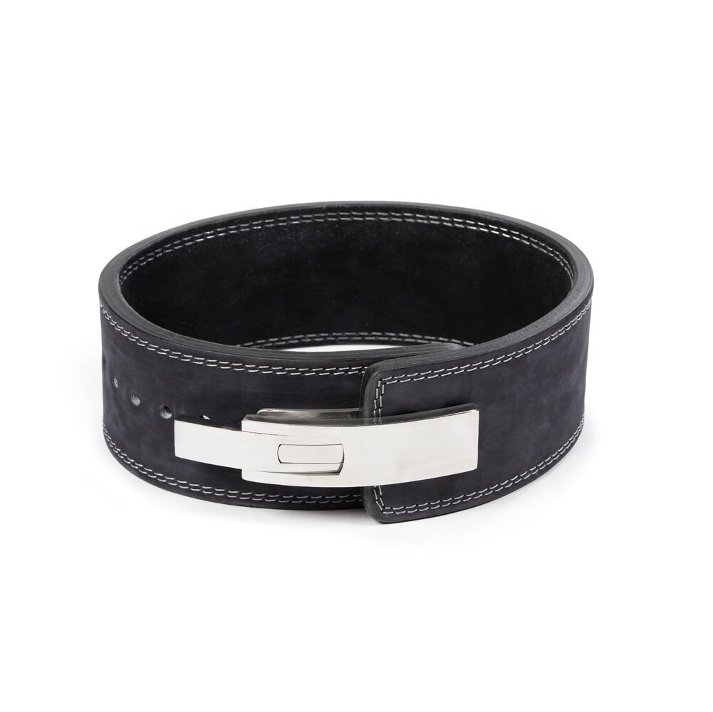 Lever Powerlifting Belt, 4 in Wide Belt, 10mm thick, Black Leather