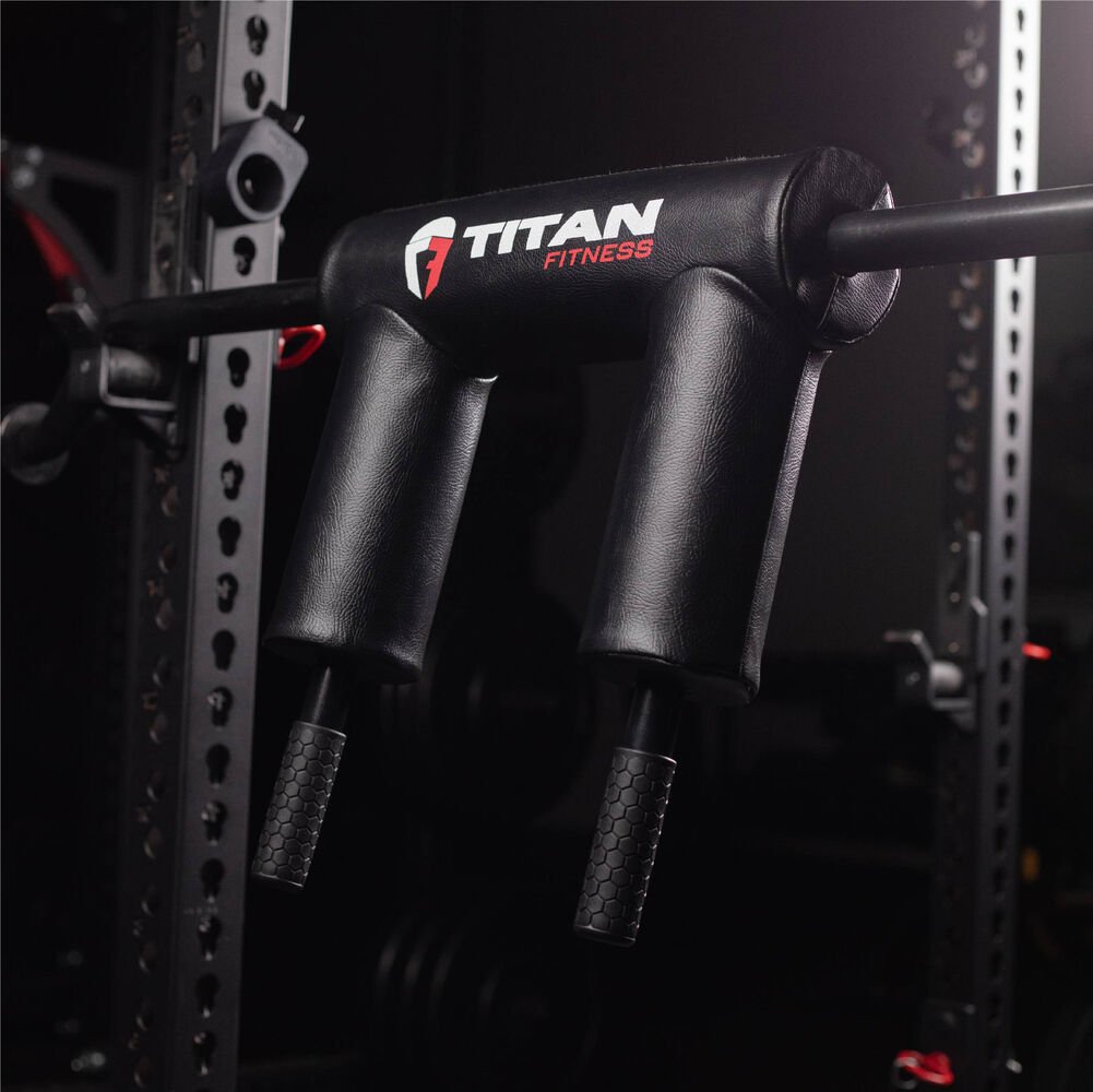 Safety Squat Olympic Bar - USA Made with American Steel - Built-In Foam Pad  | Titan Fitness