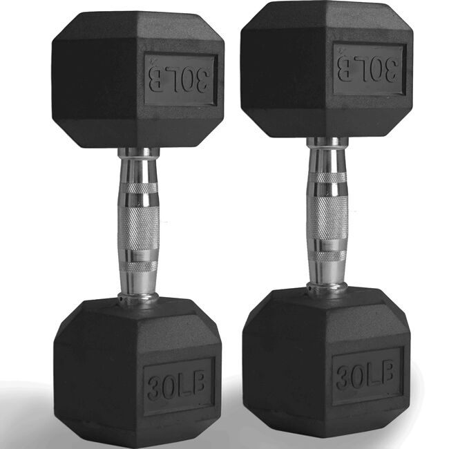 Set of 2 NEW CAP 30 Lb Pound Hex Dumbbells Pair Free Weights 60 Lbs Total 