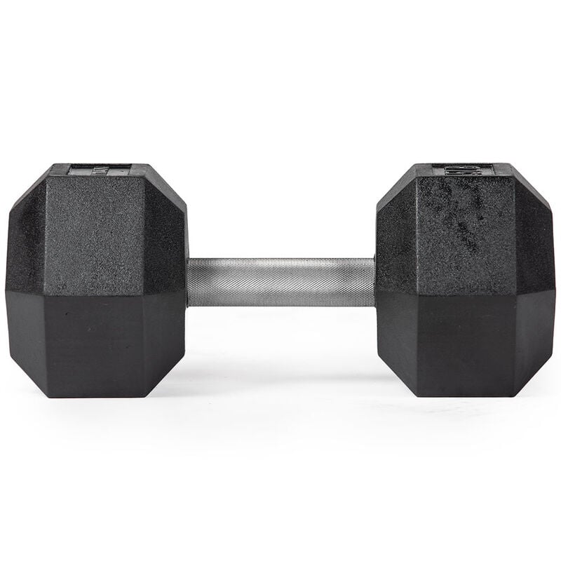 SCRATCH AND DENT - 50 LB Straight Handle Stainless Steel Hex Dumbbell - Single -  FINAL SALE