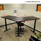 74" Electric Adjustable L-Shaped Desk with Black Desktop