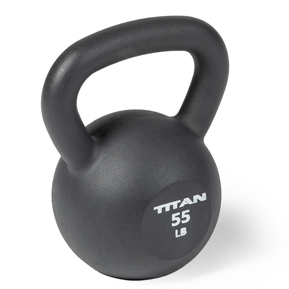 Full Body Workout LB Markings Titan Fitness 55 LB Cast Iron Kettlebell Single Piece Casting 