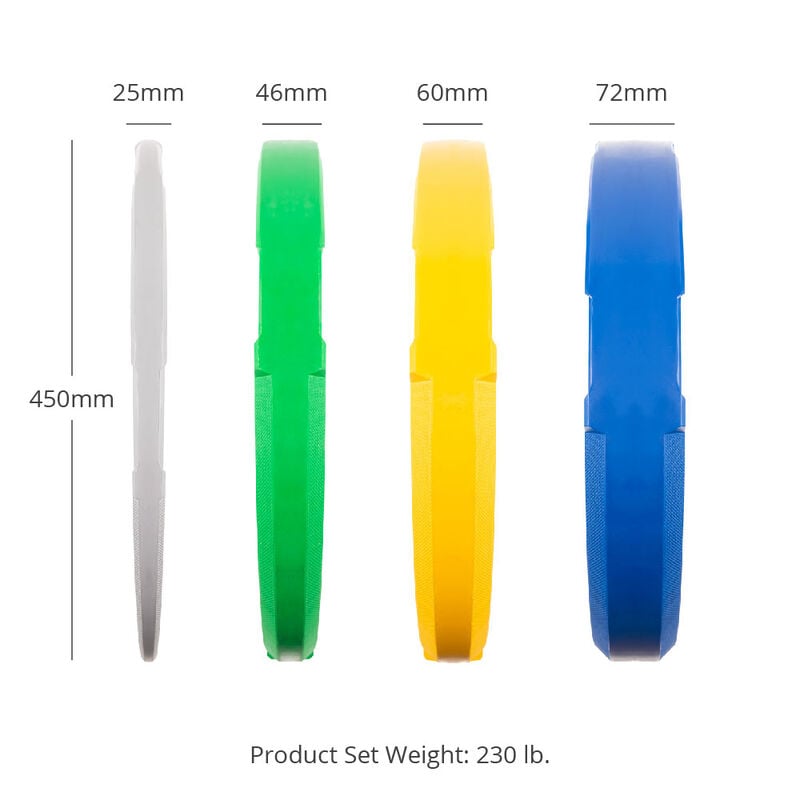 230 LB Set EZ-Grip Color Bumper Plates