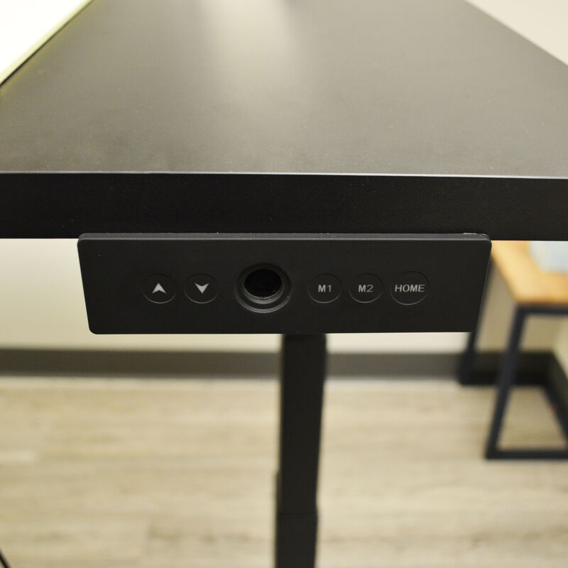 74" Electric Adjustable L-Shaped Desk with Black Desktop