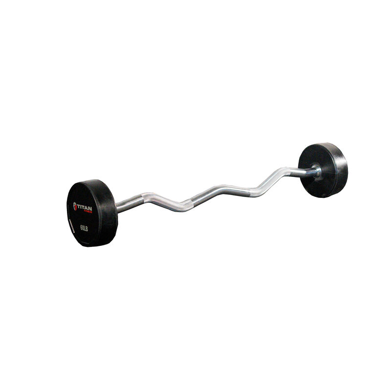 Scratch and Dent - Rubber Fixed Barbell | EZ Curl | 60 LB - FINAL SALE