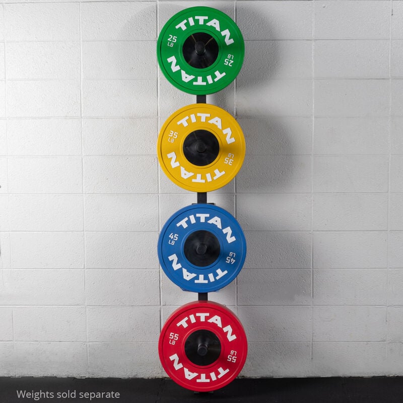 Scratch and Dent - Wall Mounted 4-Peg Olympic Bumper Plate Weight Rack - FINAL SALE